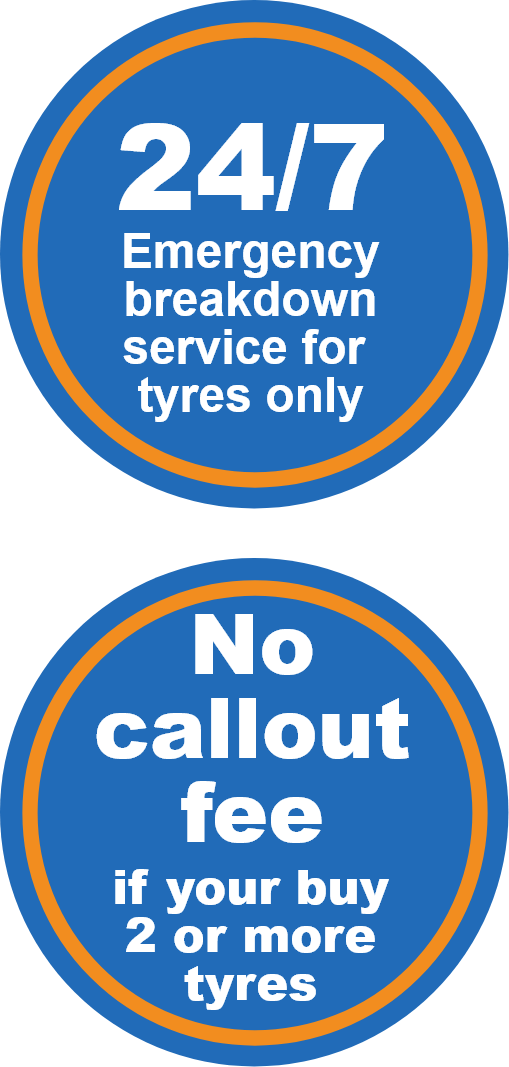 24/7 Emergency breakdown service for tyres