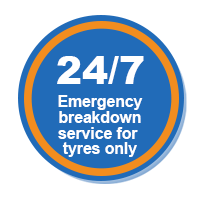 Logo of emergency breakdown service for tyres only